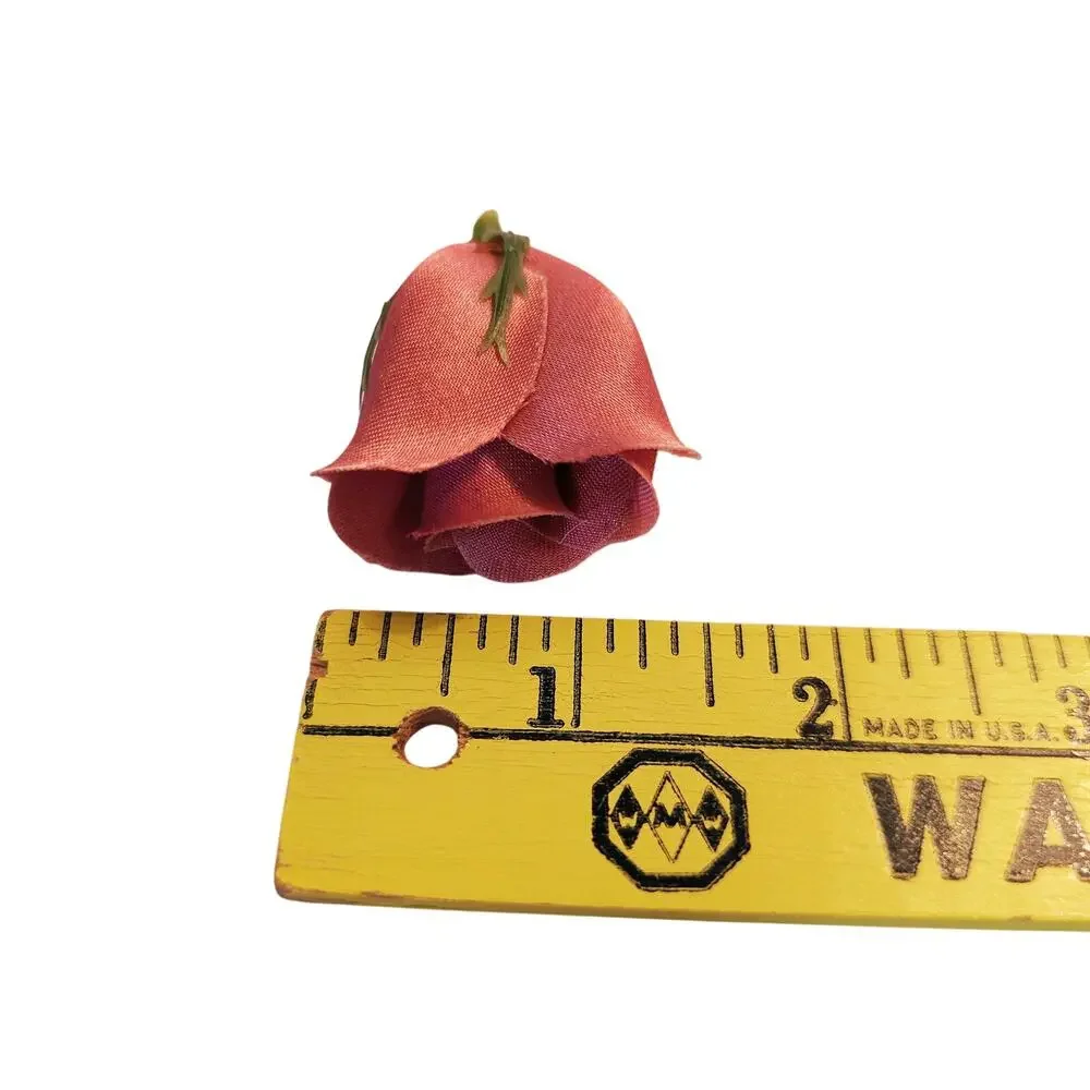 105 Mauve Pink Satin Rose Heads Lot Open Roses Buds Stemless Wedding Craft Decor